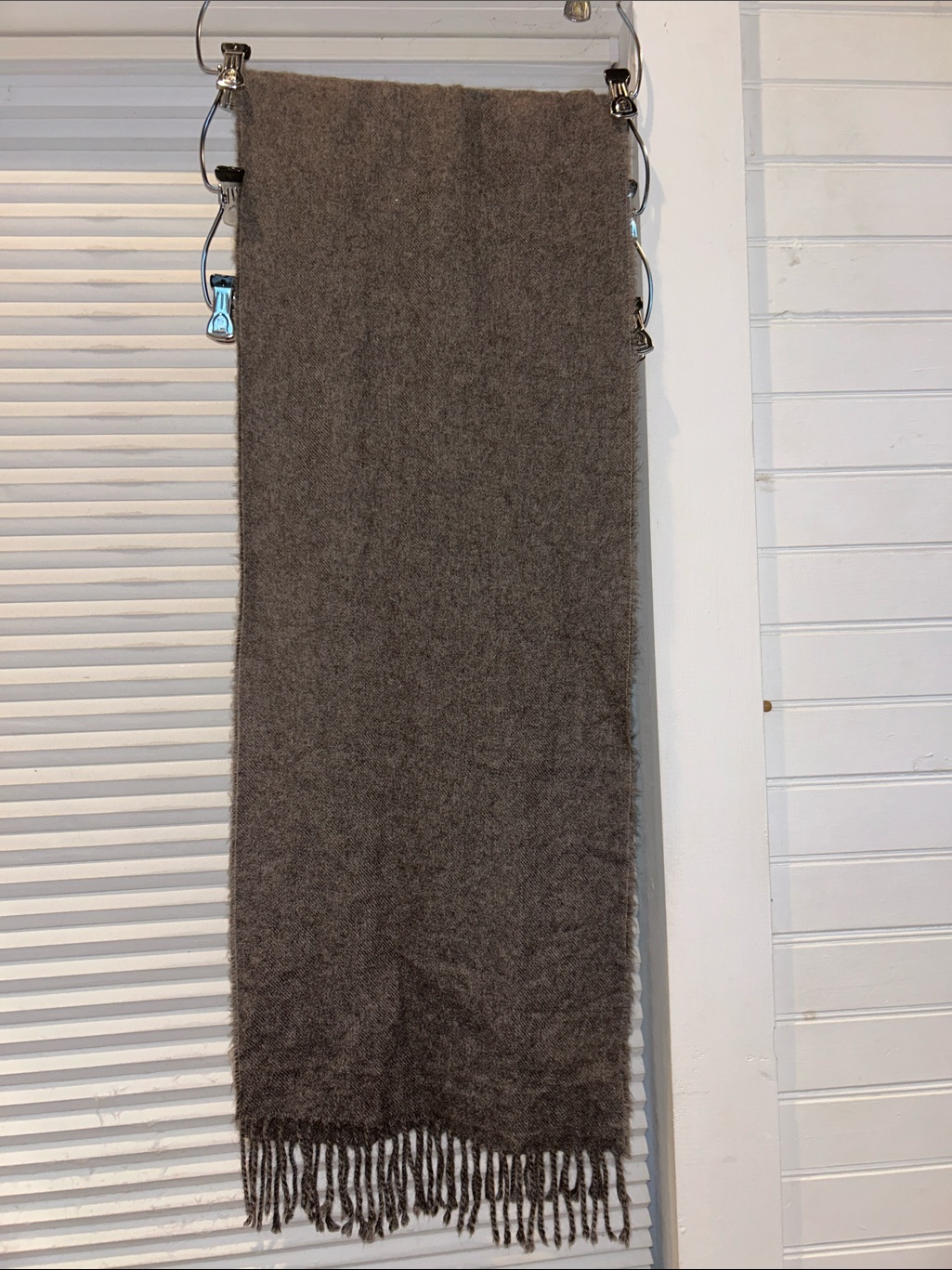 Fair Indigo 100% Baby Alpaca Scarf | Gray-Brown Heather | ~65in — image 4 of 6